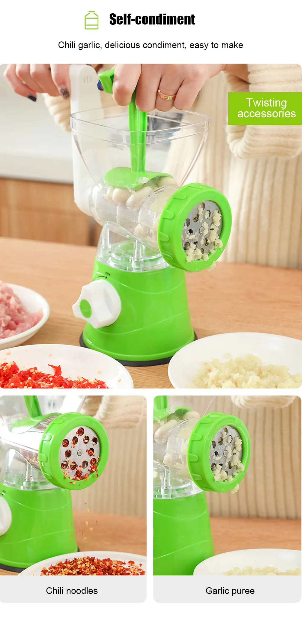 Kitchen Machine Meat Grinder Manual Processors Food Mincer Sausage Maker Stuffer Vegetable Chopper Blender Household Enema Tool