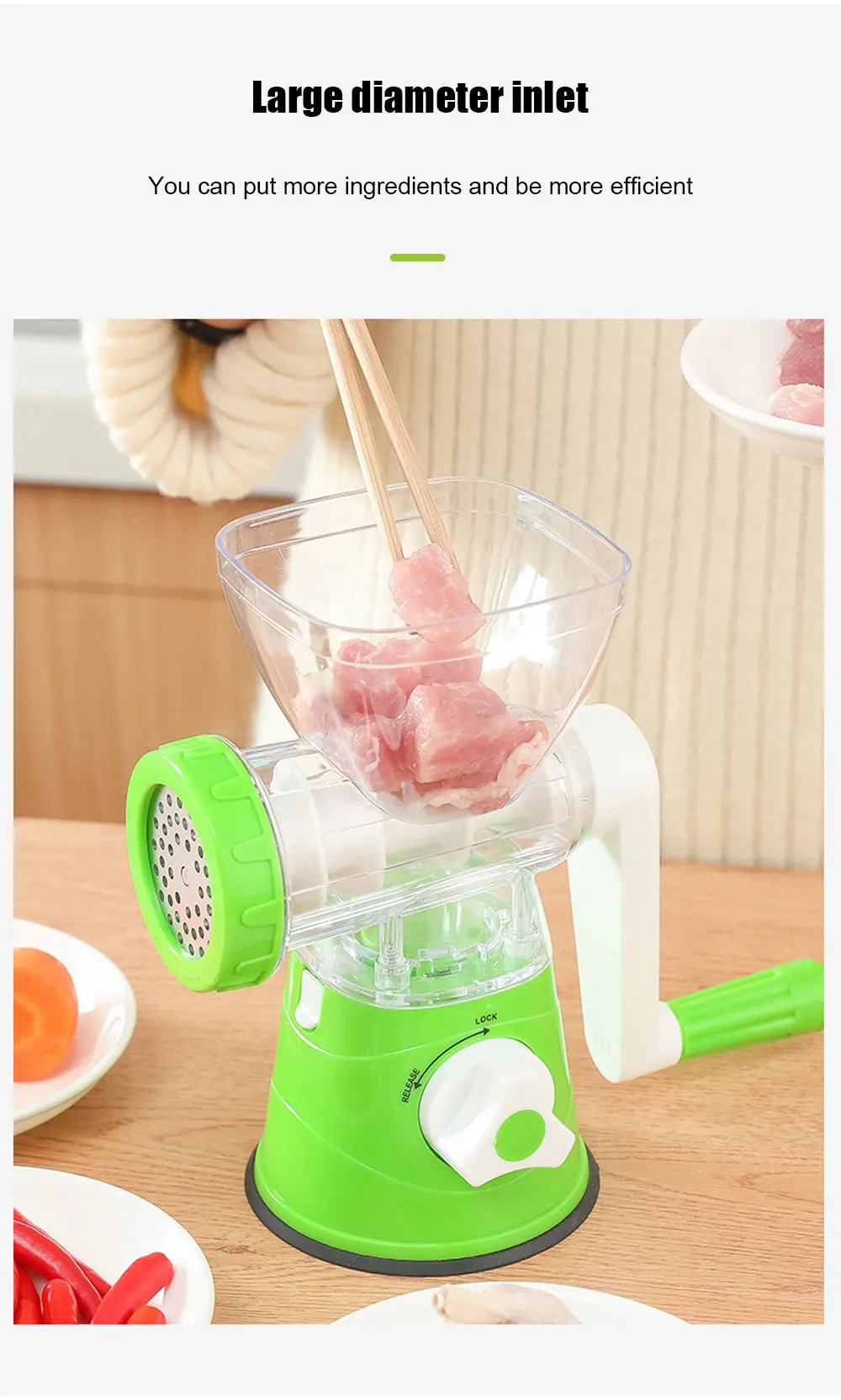Kitchen Machine Meat Grinder Manual Processors Food Mincer Sausage Maker Stuffer Vegetable Chopper Blender Household Enema Tool
