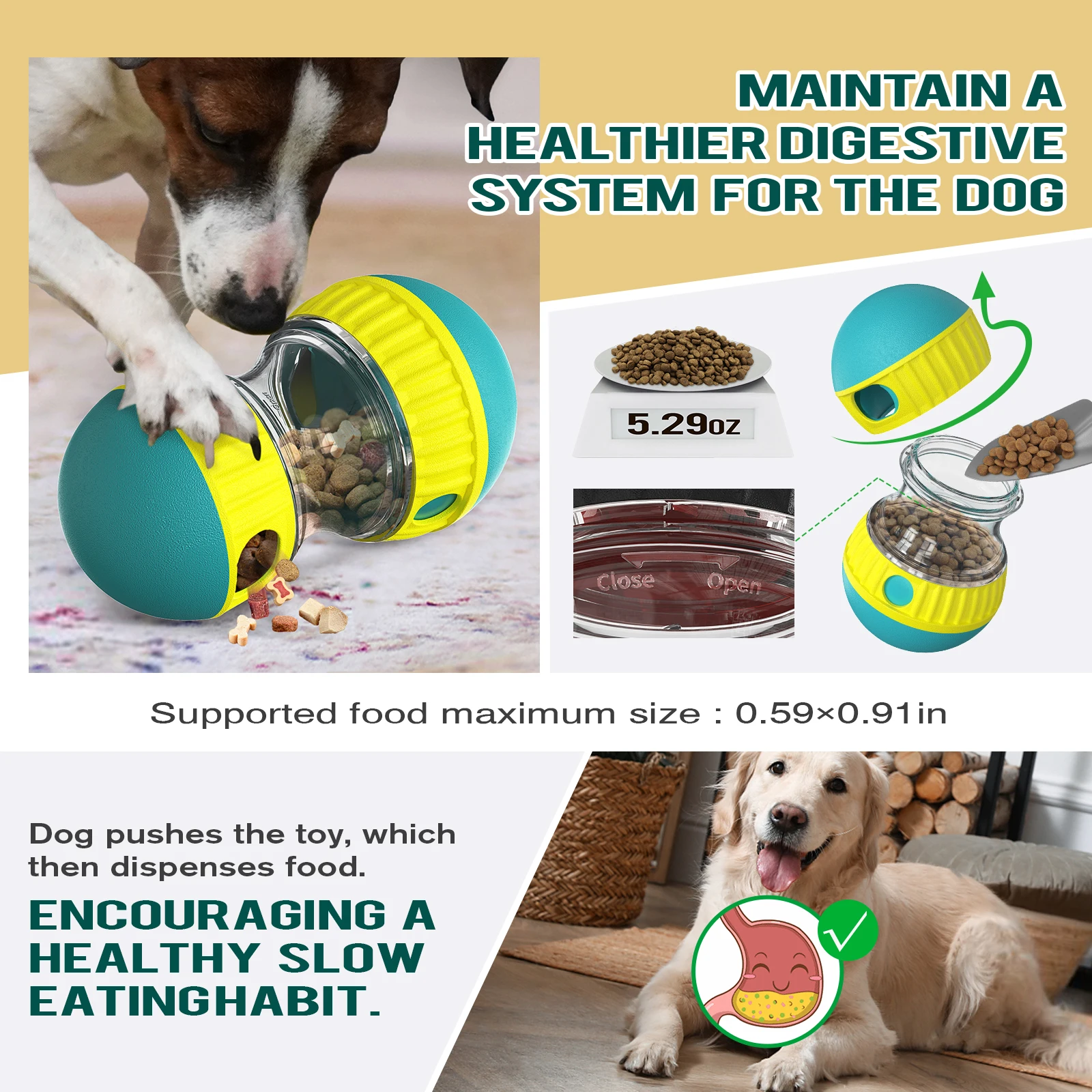 Dog Toys Increase Intelligence Elliptical Track Rolling Ball Leaky Food Develop Good Habits Sturdy Durable Interactive Pet Toys
