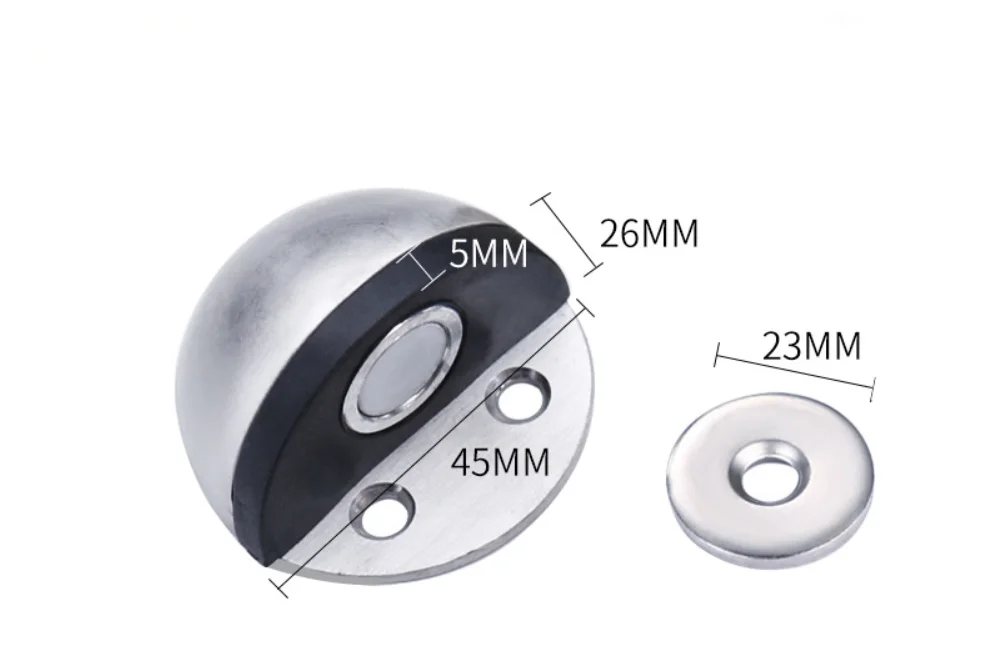 Stainless Steel Magnetic Dual Door Stopper Nail-free Door Catch Wall Protector Bumper Wedge Stop Floor Holder Of Door Stop
