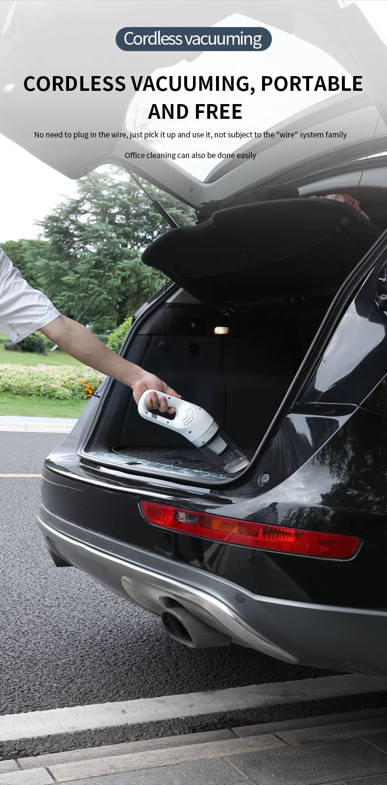 DDRADON 13000Pa Wireless Car Vacuum Cleaner Cordless Handheld Chargeable Auto Vacuum for Home & Car & Pet Mini Vacuum Cleaner