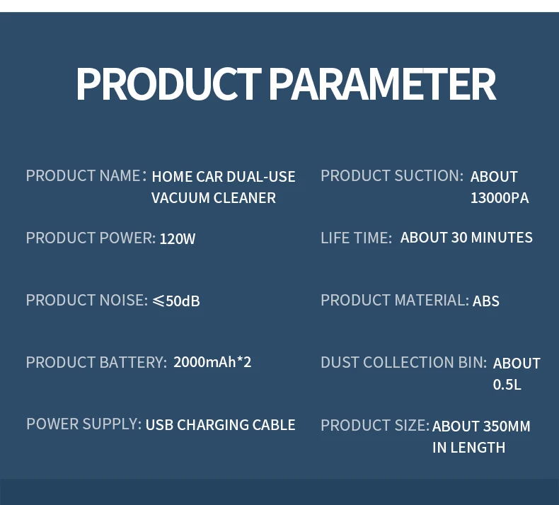 DDRADON 13000Pa Wireless Car Vacuum Cleaner Cordless Handheld Chargeable Auto Vacuum for Home & Car & Pet Mini Vacuum Cleaner