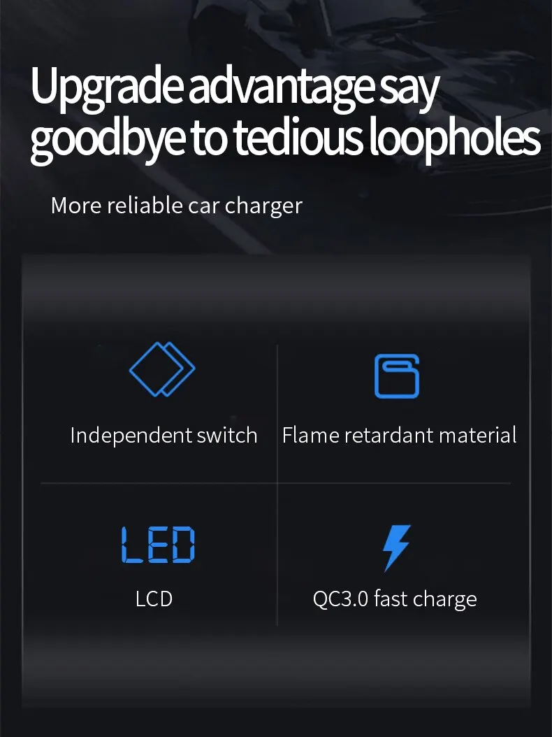 Car Inverter 150W Peak DC12V/24V to 110V/220V LED Display Sockets Power Inverter Adaptor Fast Charging