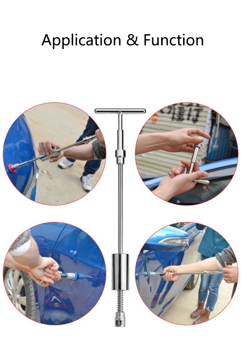 Car Dent Puller T Dent Repair Tool Auto Repair Sheet Metal Kit Slide Hammer Reverse Hammer Glue +18pcs Glue Puller