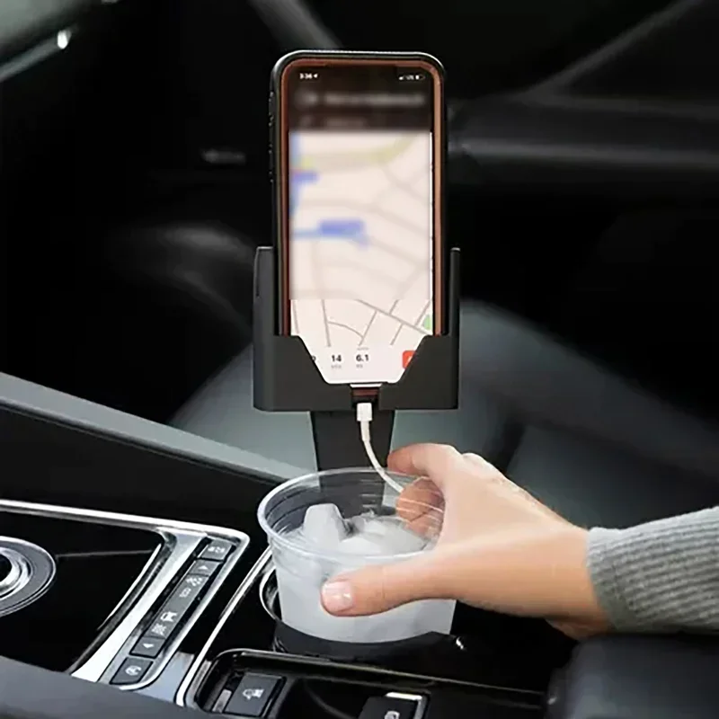 Car Mobile Phone Holder 2 In 1 Anti-falling Support Cup Holder GPS Support Water Bottle Beverage Car Accessories Auto Interior