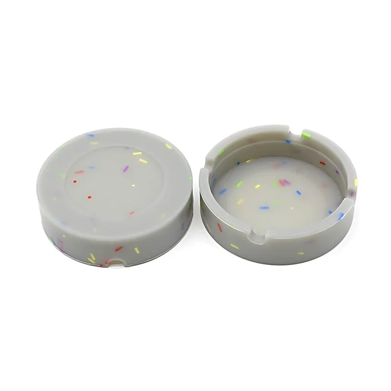 Luminous/Colorful Silicone Gel Ashtray Light Circular Ashtray Fluorescent Smoke Convenient Cigarette