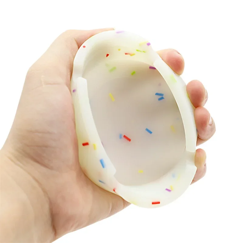 Luminous/Colorful Silicone Gel Ashtray Light Circular Ashtray Fluorescent Smoke Convenient Cigarette