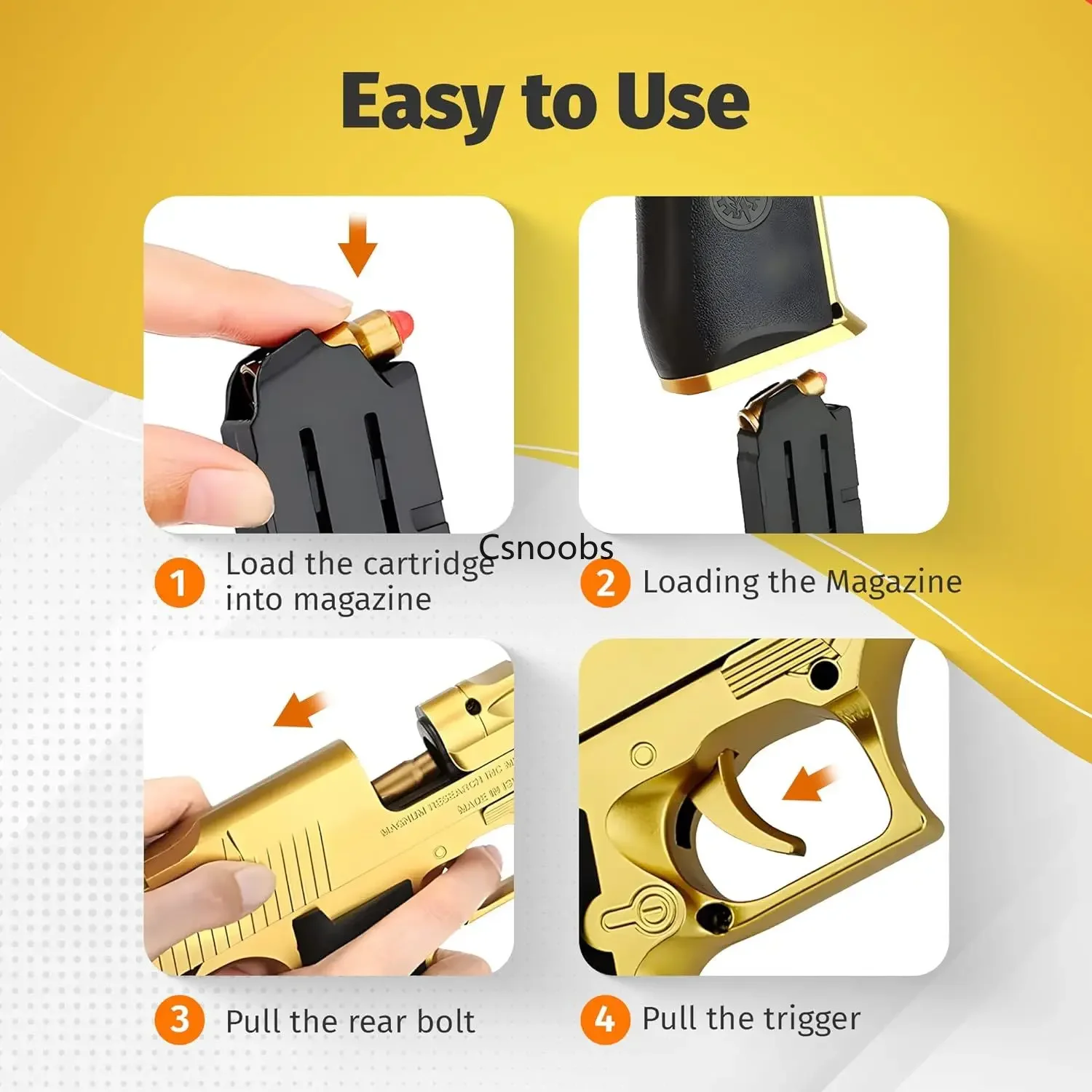 Shell Ejecting Desert Eagle Toy Gun Educational Toy Soft Bullet Blaster for Boys Adults Airsoft Pistol Children Birthday Gift