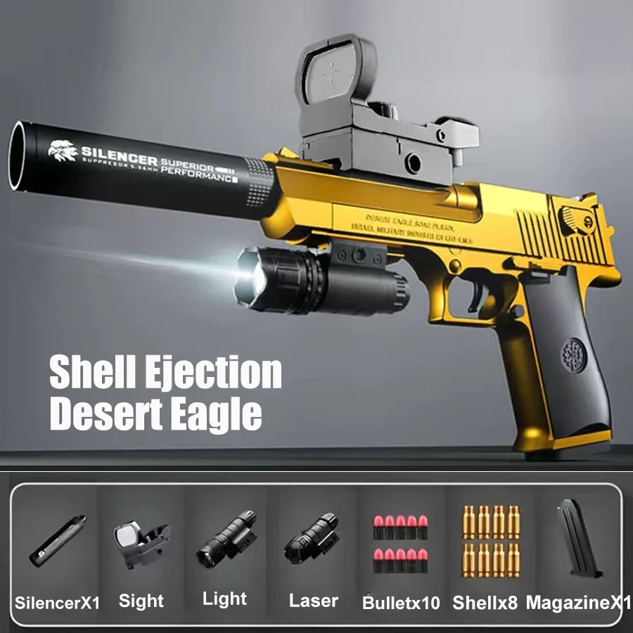 Shell Ejecting Desert Eagle Toy Gun Educational Toy Soft Bullet Blaster for Boys Adults Airsoft Pistol Children Birthday Gift