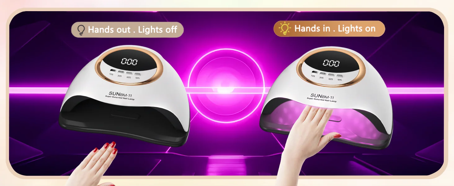 Professional UV LED Nail Lamp for Nails Gel Polish Fast Curing Dryer Drying Light Lamps with 45 LEDs 4 Timer Setting
