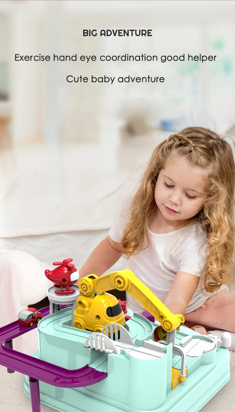 Racing Rail Car Model Educational Toys Children Track Adventure Game Brain Mechanical Interactive Train Animals Space Rocket Toy