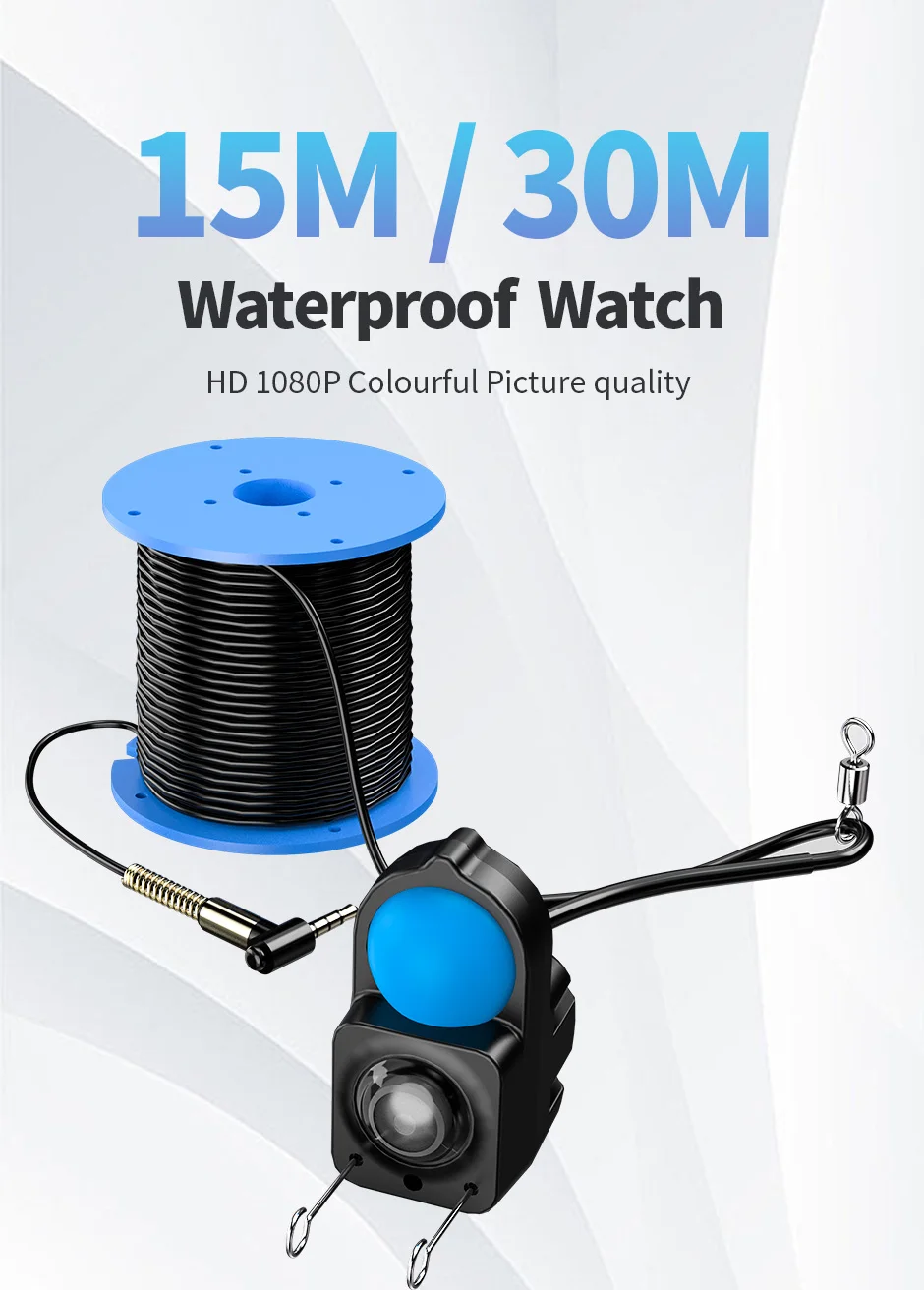 Portable Fish Depth Finder Water Handheld 1080P 4.3 Inch LCD Fish Finder Underwater 220° Fishing Camera With Night Vision