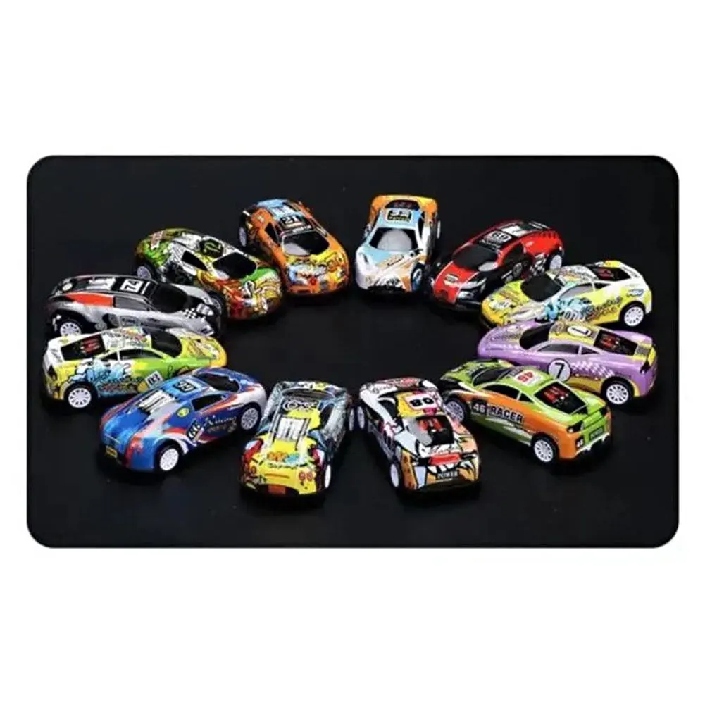 Mini Alloy Car Model Set with Storage Box Diecast Cars Toys for Boys Sliding Inertia Vehicle Children Toy Kit Kids Gifts