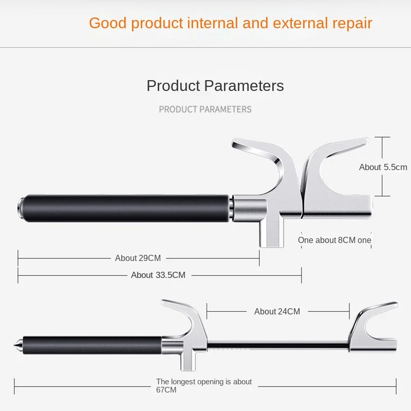 Car Steering Wheel Lock Anti-Theft Car Device Universal Fit Adjustable Length Clamp Double Hook Retractable Steering Lock With