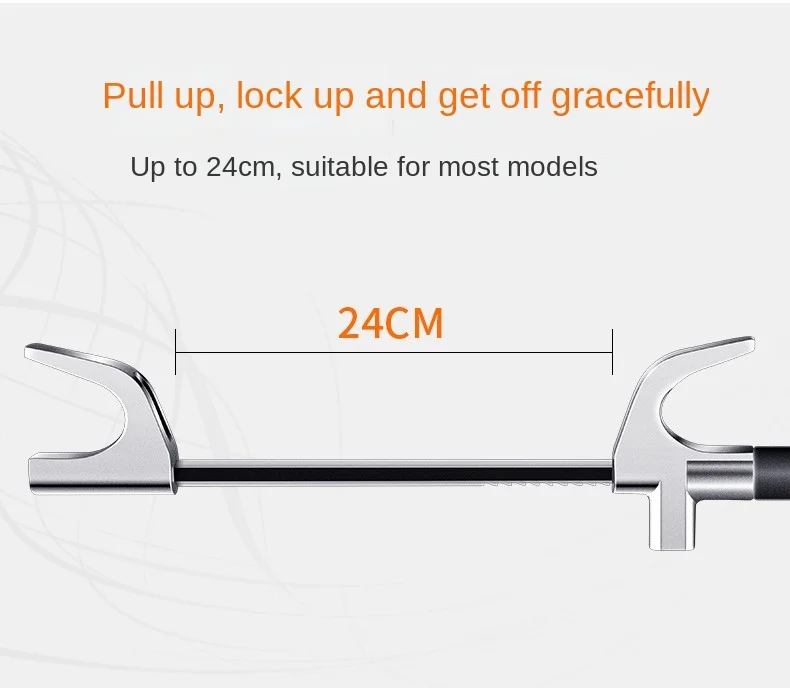 Car Steering Wheel Lock Anti-Theft Car Device Universal Fit Adjustable Length Clamp Double Hook Retractable Steering Lock With