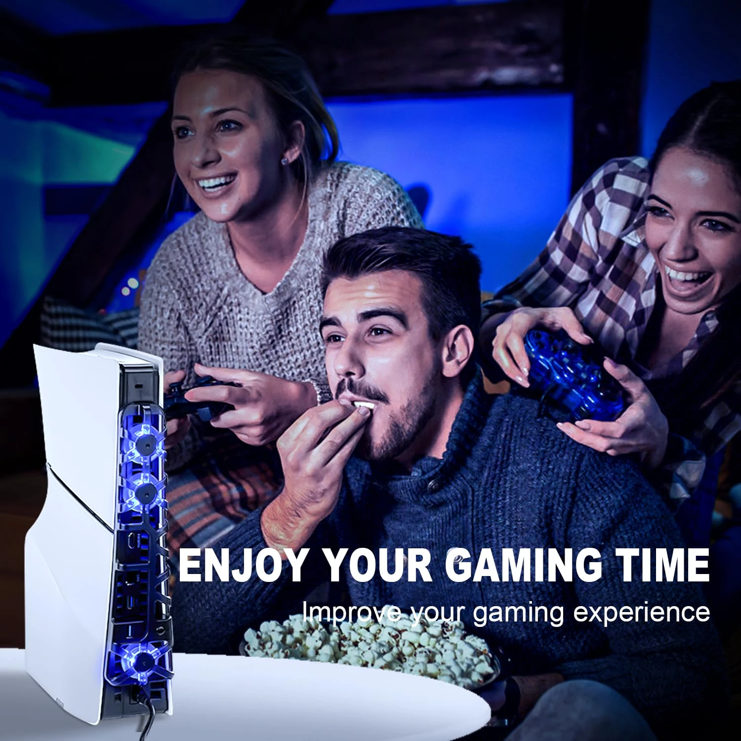 For PS5 SLIM/PS5 PRO host cooling fan, intelligent temperature control, three adjustable levels, PS5 SLIM rear fan