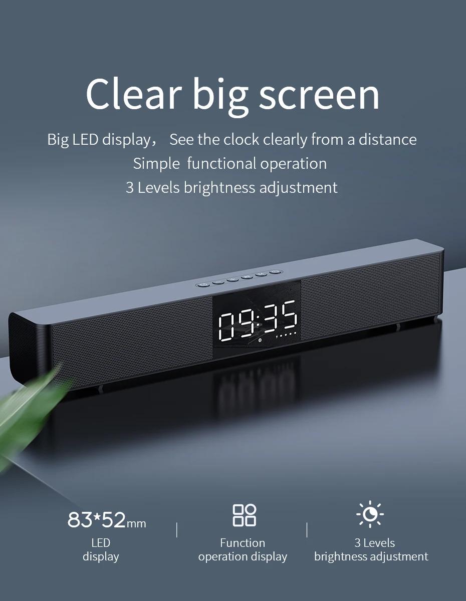 mifa Soundbar K3 Bluetooth Speaker 2 Stereo Sound Big Digital Display Wireless Bluetooth 5.0 Support TWS