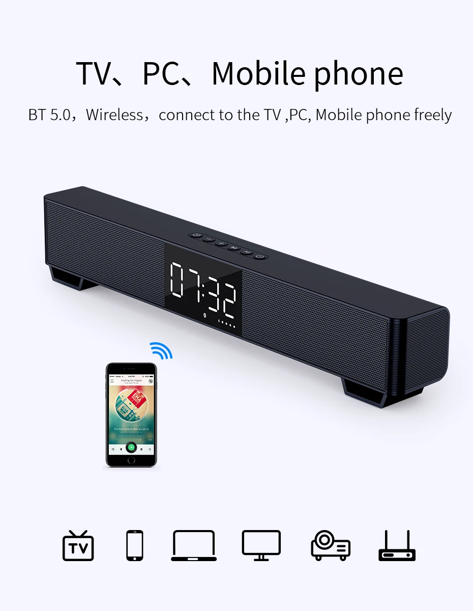 mifa Soundbar K3 Bluetooth Speaker 2 Stereo Sound Big Digital Display Wireless Bluetooth 5.0 Support TWS