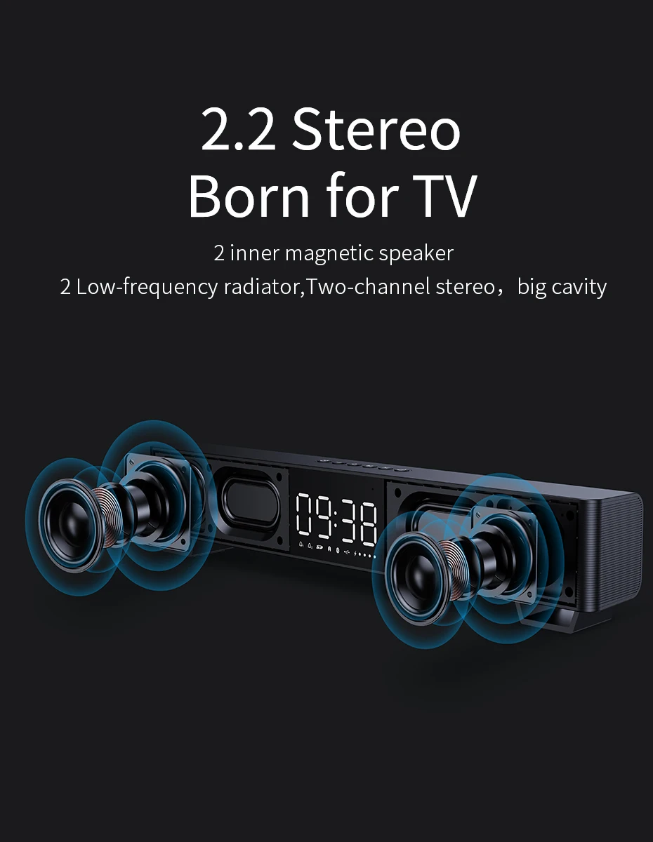 mifa Soundbar K3 Bluetooth Speaker 2 Stereo Sound Big Digital Display Wireless Bluetooth 5.0 Support TWS