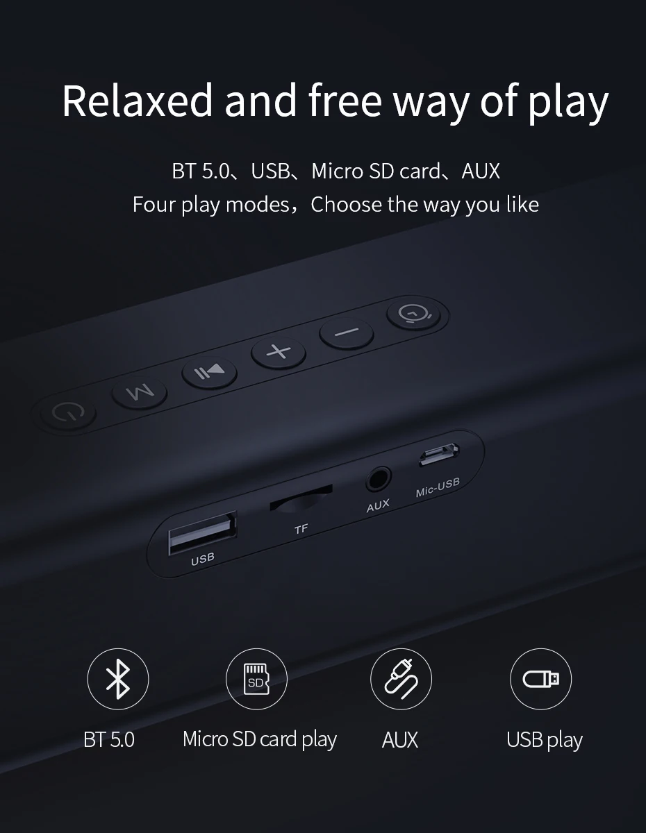 mifa Soundbar K3 Bluetooth Speaker 2 Stereo Sound Big Digital Display Wireless Bluetooth 5.0 Support TWS