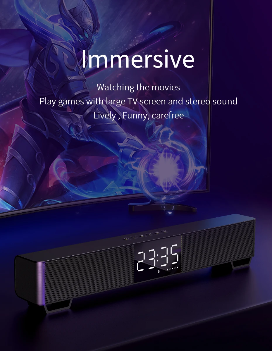 mifa Soundbar K3 Bluetooth Speaker 2 Stereo Sound Big Digital Display Wireless Bluetooth 5.0 Support TWS