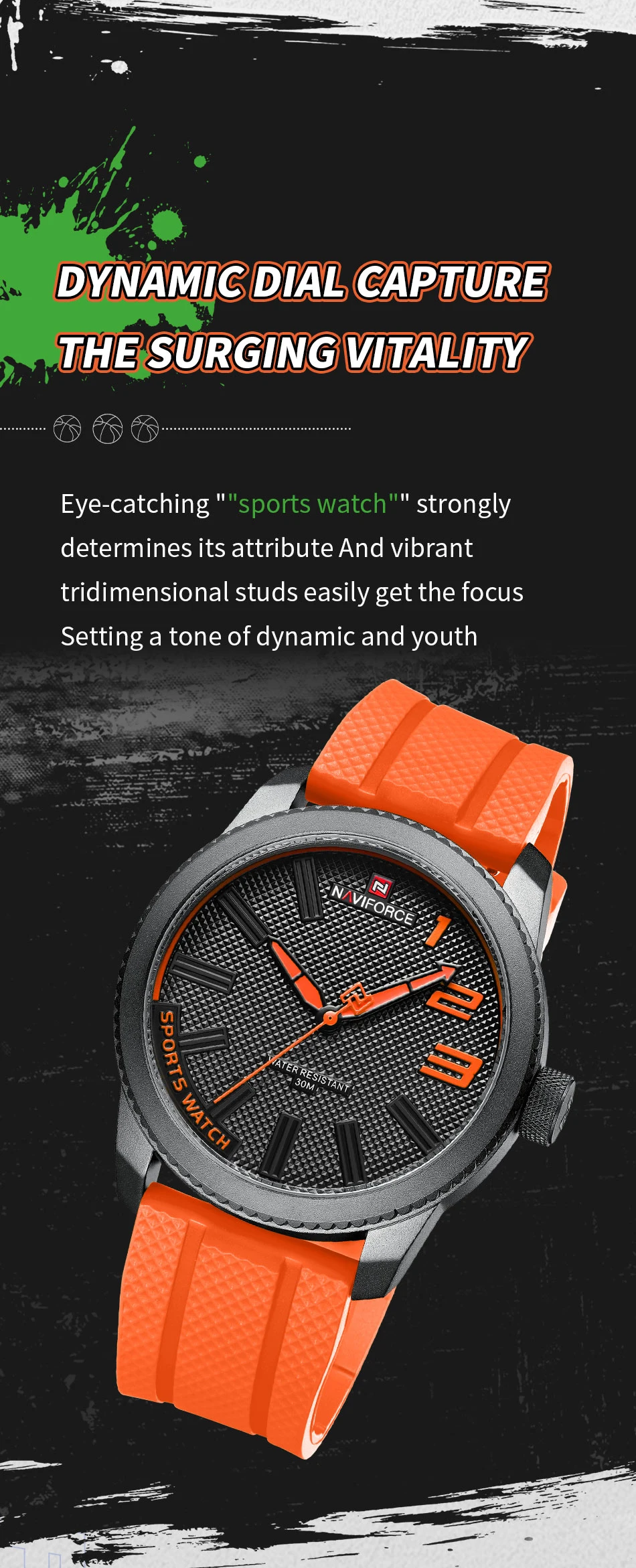 NAVIFORCE Top Luxury Brand Quartz Watch Men Silicone Strap Military Watches 30ATM Waterproof Wristwatch Relogio Masculino