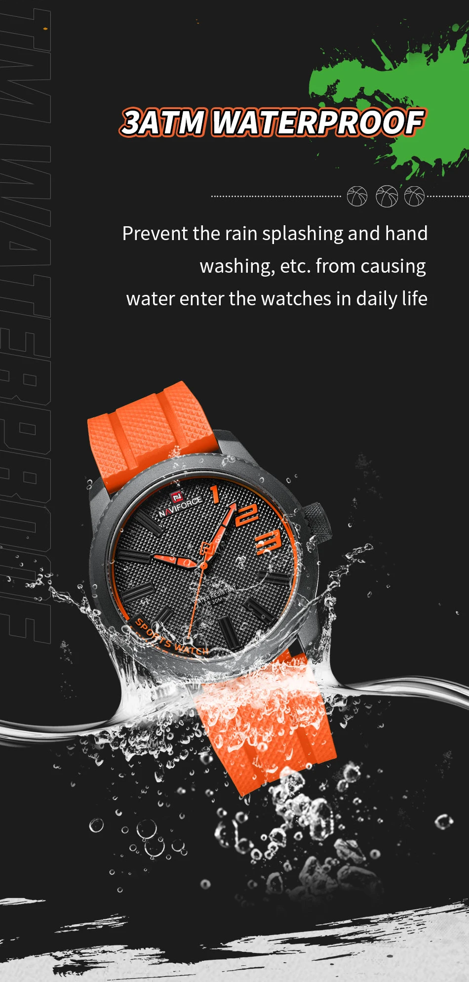 NAVIFORCE Top Luxury Brand Quartz Watch Men Silicone Strap Military Watches 30ATM Waterproof Wristwatch Relogio Masculino