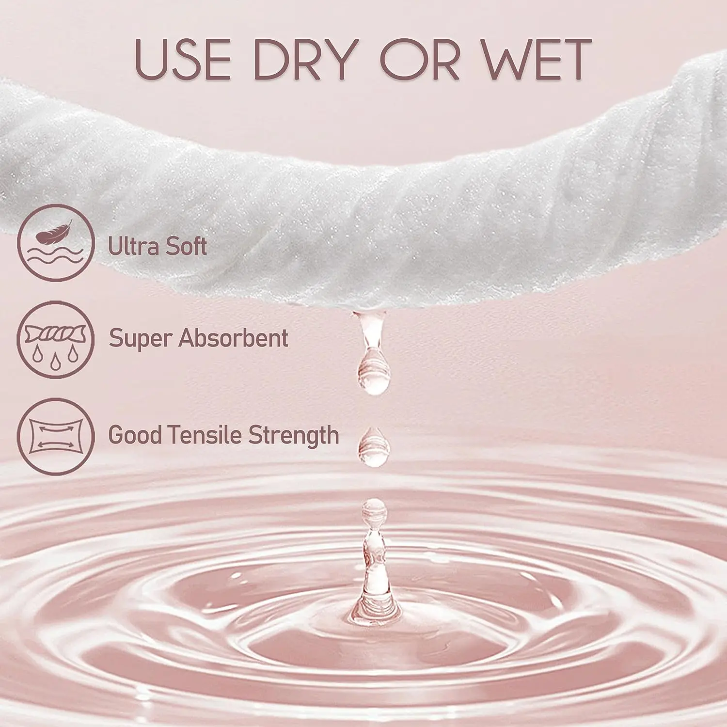 100% Cotton Disposable Face Towel Biodegradable Dry Face Wipes 50 Count/Box Thick Clean Facial Towel for Sensitive Skin 12x10 in