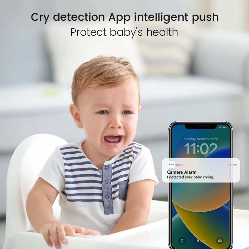 4MP 2K WiFi indoor high-definition crying detection baby monitor full-color night vision 360 degree rotating network camera