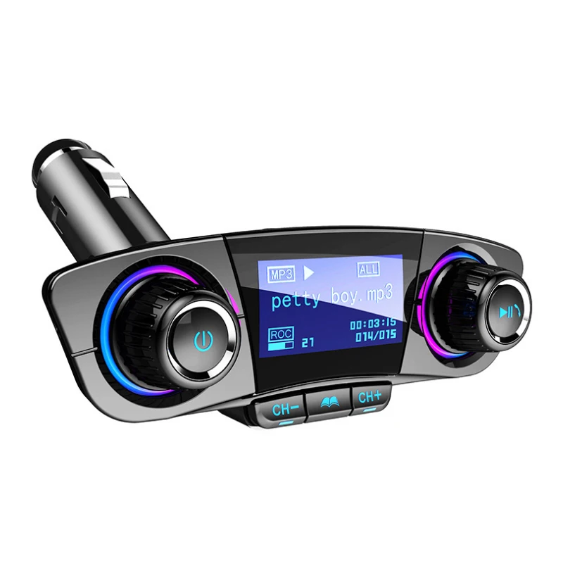 Bluetooth 5.0 Car Adapter FM/AUX Transmitter Kit MP3 Player Auto Wireless Handsfree Dual USB Charger LED Screen