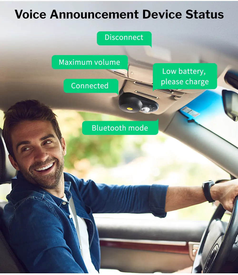 Deelife Handsfree Car Bluetooth Hands-free Kit for Auto Speakerphone BT 5.0 Hands Free Carkit