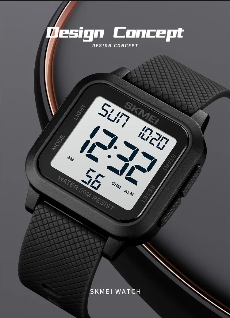 SKMEI Sport Watches Mens Alarm Countdown Clock Male 5Bar Waterproof Military Back Light Shockproof Calender Digital Wristwatch