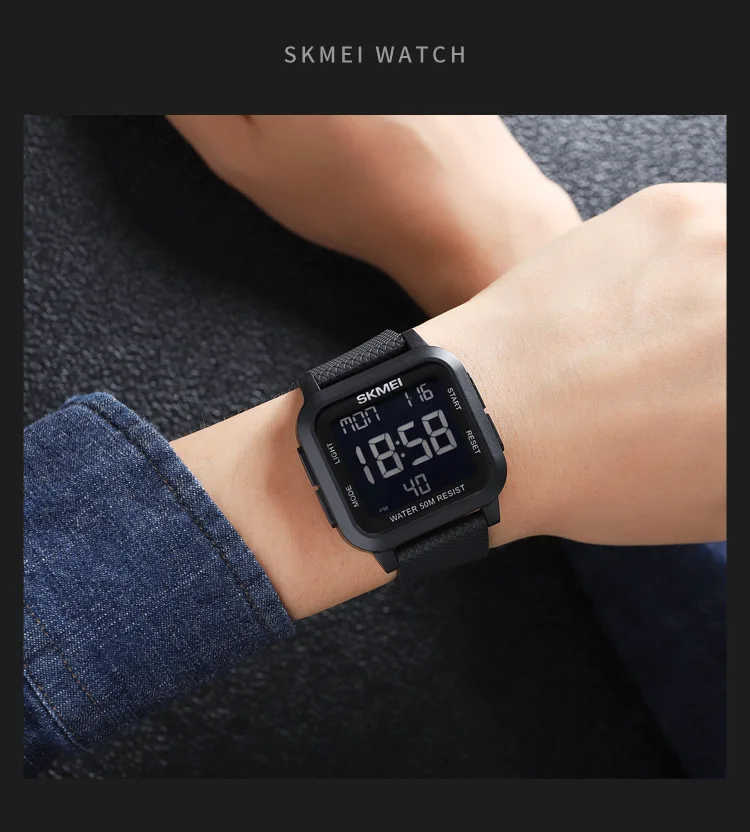 SKMEI Sport Watches Mens Alarm Countdown Clock Male 5Bar Waterproof Military Back Light Shockproof Calender Digital Wristwatch