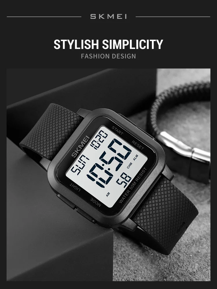 SKMEI Sport Watches Mens Alarm Countdown Clock Male 5Bar Waterproof Military Back Light Shockproof Calender Digital Wristwatch