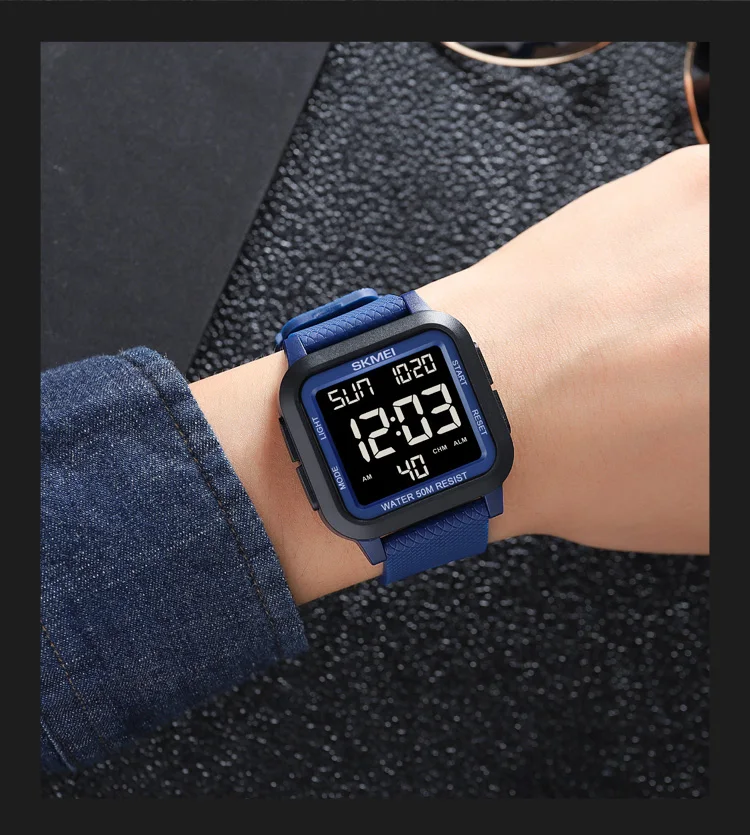 SKMEI Sport Watches Mens Alarm Countdown Clock Male 5Bar Waterproof Military Back Light Shockproof Calender Digital Wristwatch