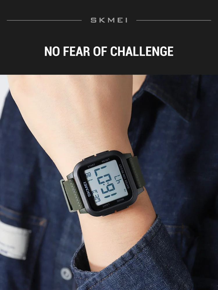 SKMEI Sport Watches Mens Alarm Countdown Clock Male 5Bar Waterproof Military Back Light Shockproof Calender Digital Wristwatch