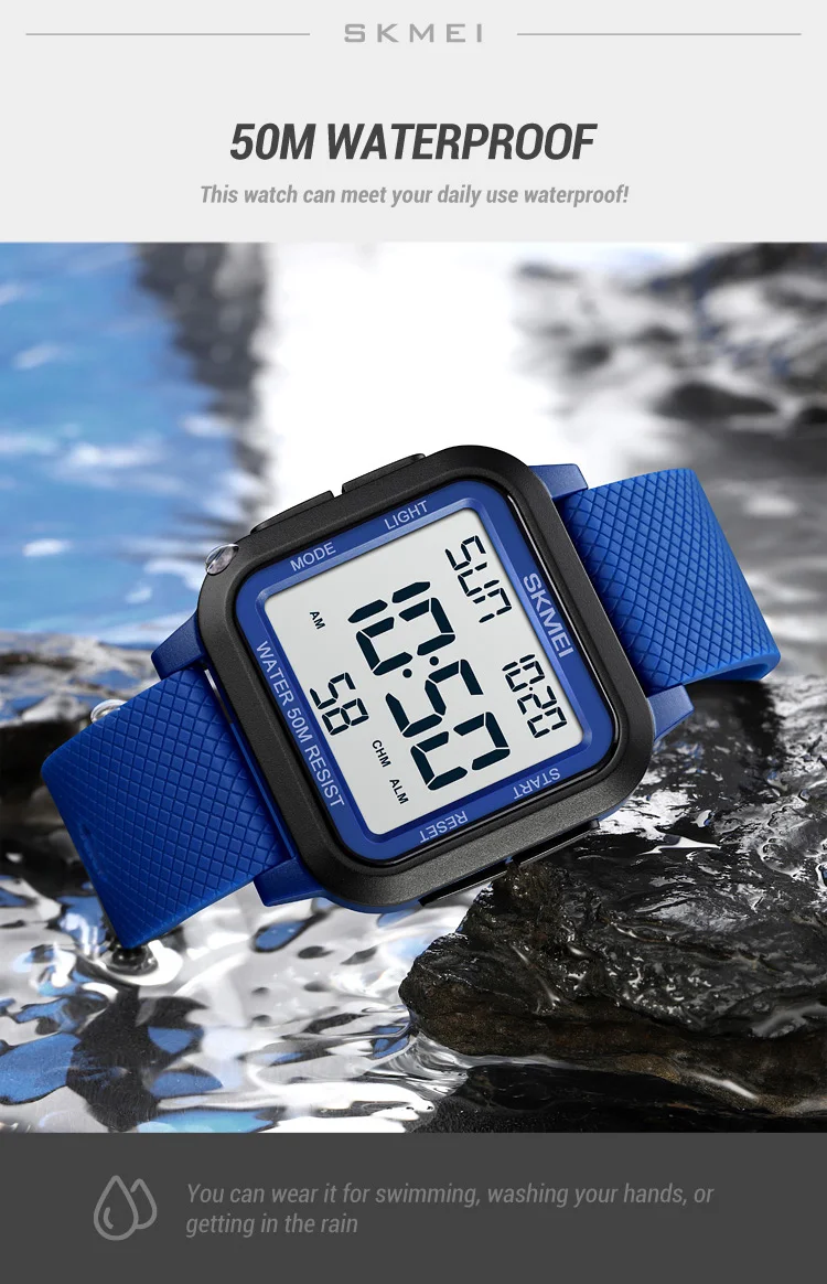 SKMEI Sport Watches Mens Alarm Countdown Clock Male 5Bar Waterproof Military Back Light Shockproof Calender Digital Wristwatch