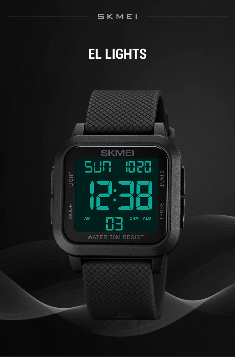 SKMEI Sport Watches Mens Alarm Countdown Clock Male 5Bar Waterproof Military Back Light Shockproof Calender Digital Wristwatch