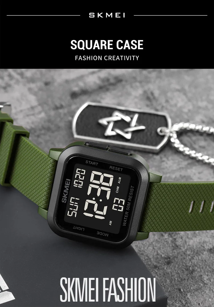 SKMEI Sport Watches Mens Alarm Countdown Clock Male 5Bar Waterproof Military Back Light Shockproof Calender Digital Wristwatch