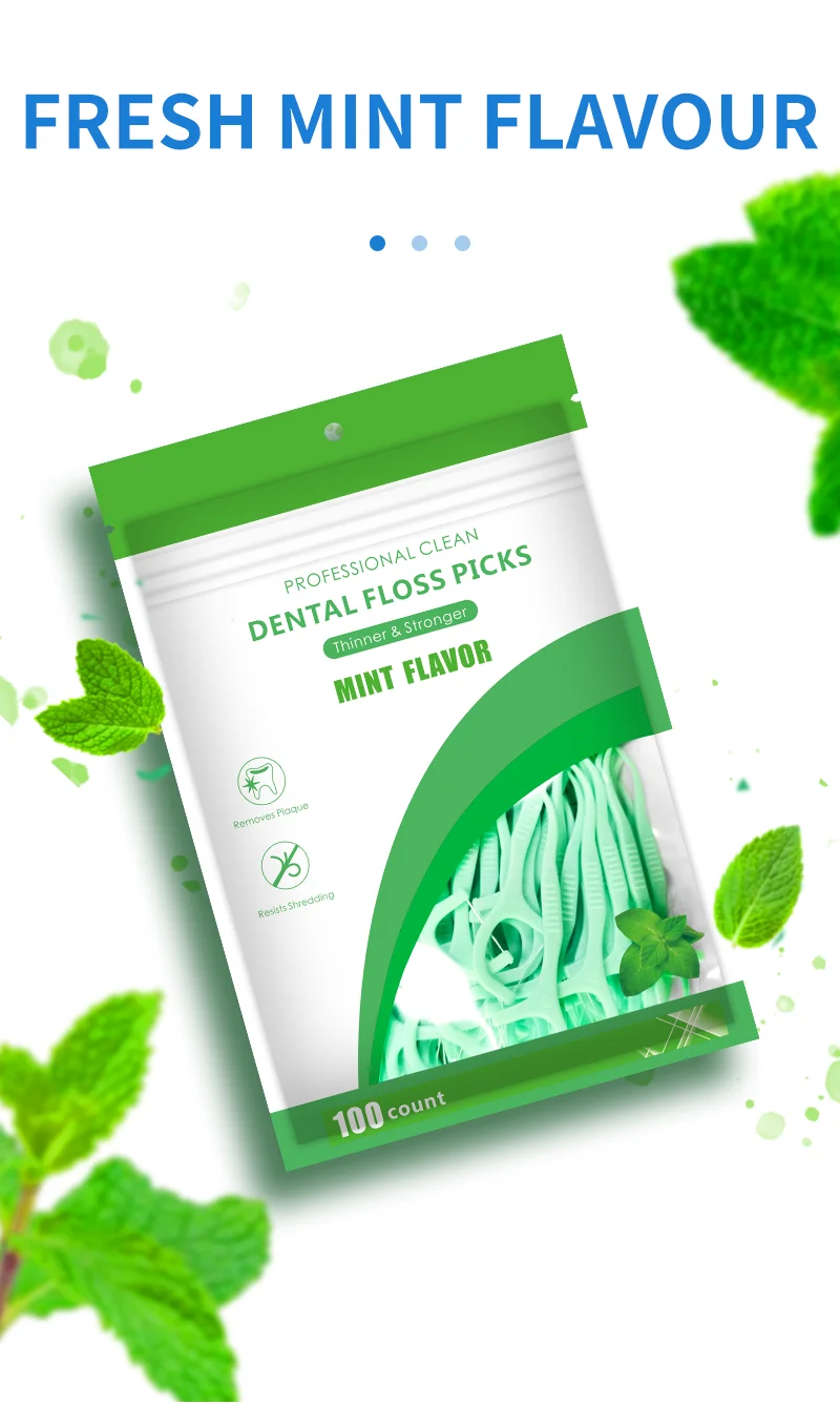 Mint Flavor Dental Floss Safe High-Grade Toothpick Stick Picks Plastic Toothpicks Ultrathin Peppermint Flavor Teeth Floss