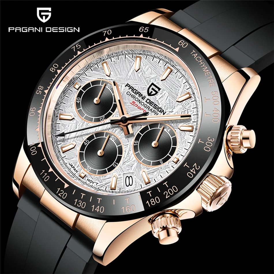 40mm New V2 PAGANI DESIGN Men's Quartz Watches Sapphire Retro Chronograph Stainless Steel Waterproof Watch Men Relogio Masculino