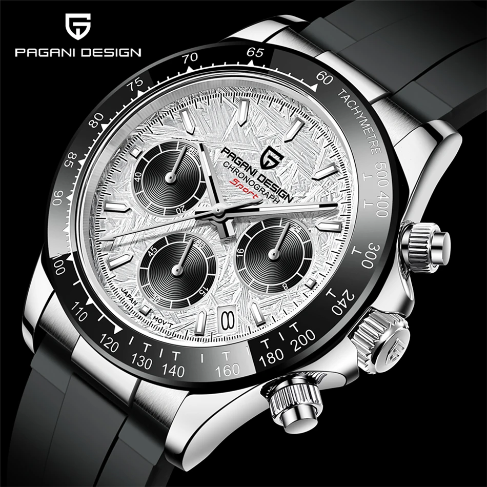 40mm New V2 PAGANI DESIGN Men's Quartz Watches Sapphire Retro Chronograph Stainless Steel Waterproof Watch Men Relogio Masculino