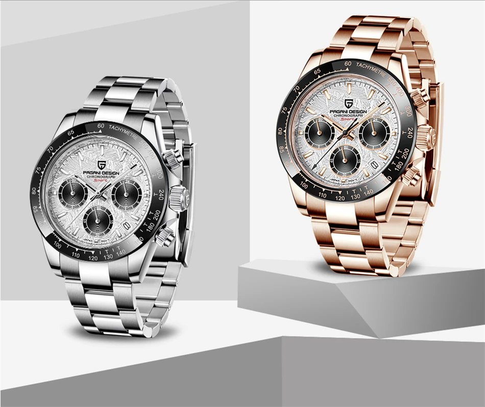 40mm New V2 PAGANI DESIGN Men's Quartz Watches Sapphire Retro Chronograph Stainless Steel Waterproof Watch Men Relogio Masculino