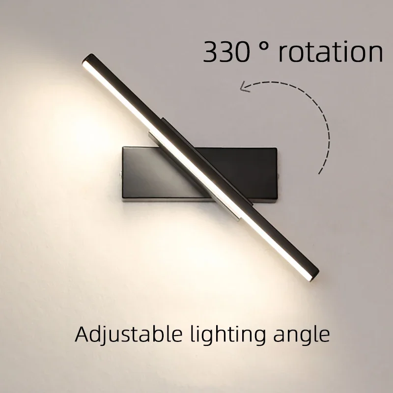 LED Strip Wall Light, Modern Simple Bedroom Bedside Lamp,Nordic Hotel Corridor Room Background Wall Light, 3000-6000K