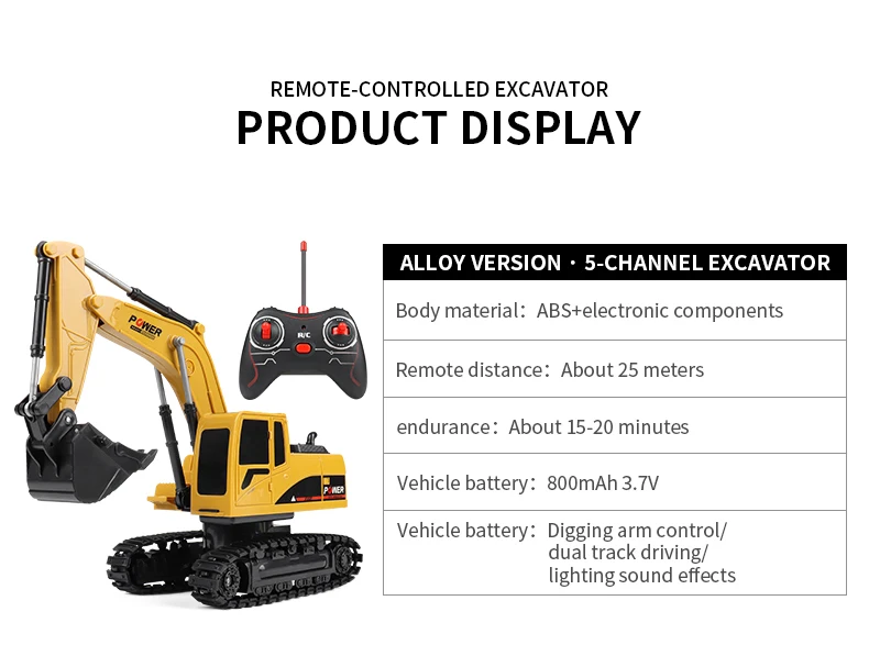 ZWN 2.4G Remote Control Excavator Dump Truck RC Model Car Toy Professional Alloy Plastic Simulation Construction Vehicle for Kid