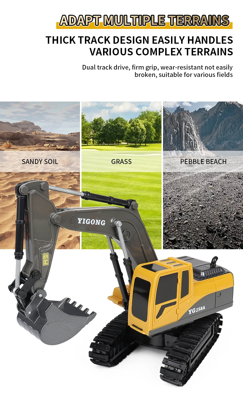 ZWN 2.4G Remote Control Excavator Dump Truck RC Model Car Toy Professional Alloy Plastic Simulation Construction Vehicle for Kid