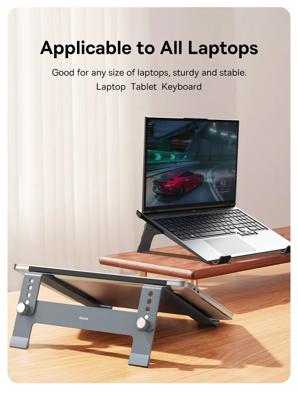 Baseus Adjustable Laptop Stand Aluminum Portable Notebook Support Holder for Macbook Air Pro Computer Stand Cooling Bracket
