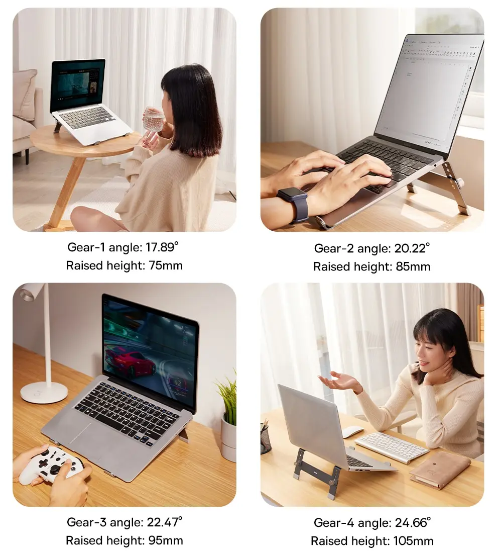 Baseus Adjustable Laptop Stand Aluminum Portable Notebook Support Holder for Macbook Air Pro Computer Stand Cooling Bracket