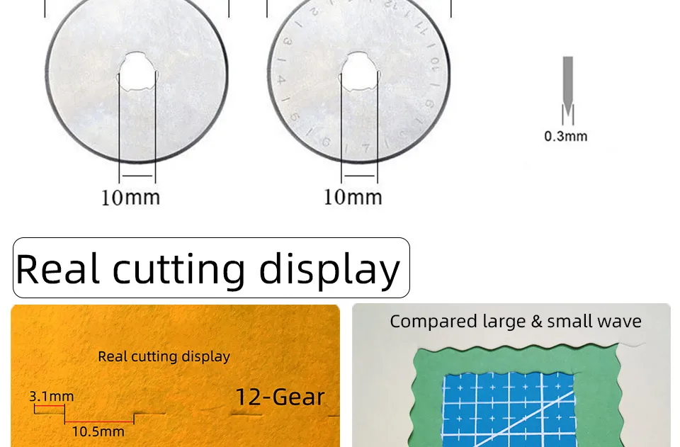 FT145 Rotary Cutter R45mm Patchwork Roller Easy Tearing Cutting Tools for Cloth Leather Paper Ticket Soft Sheet