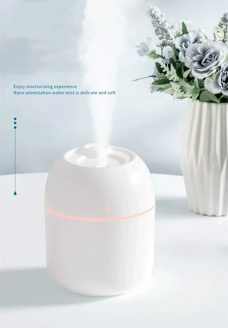 Portable Water Drop Humidifier White USB Desktop Indoor Air Atomization Humidifier Household Mute Large Spray Humidifier
